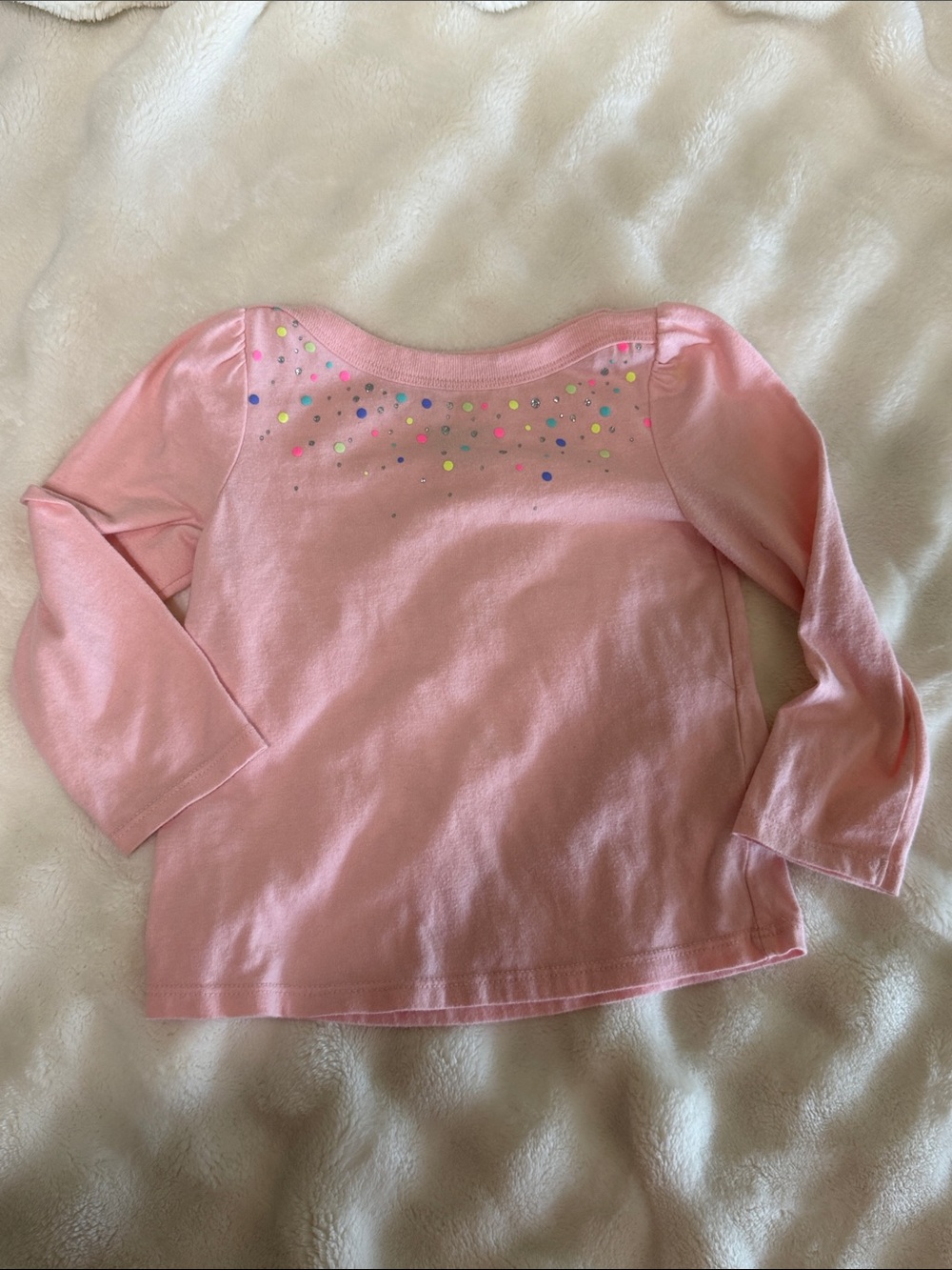 Circo Pink Long-Sleeve Tee with Multicolor Dot Accents